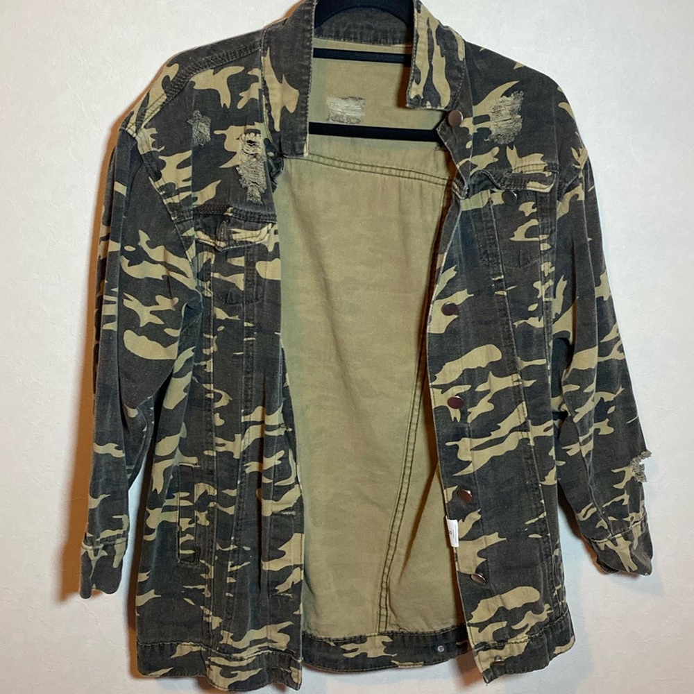 SheIn distressed denim jacket